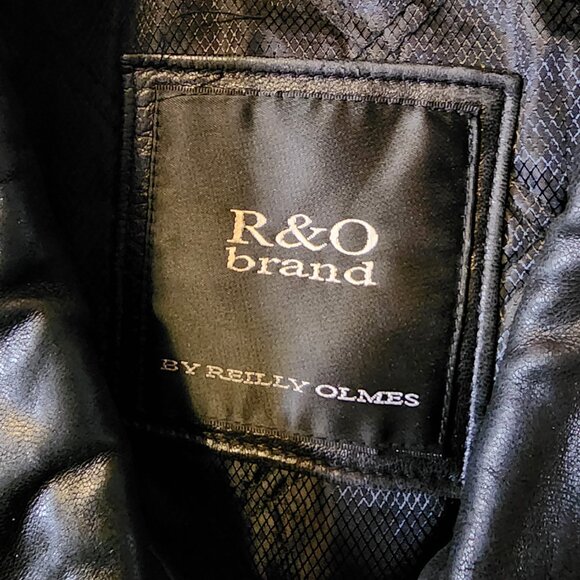 Men's 2XLT R&O By Reilly Olmes Full Zip Black Leather Bomber Jacket/Coat - Picture 8 of 12